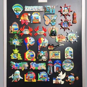 Wholesale Price Personalized Turkey Istanbul Antalya Side Kemer Konya Tourist Souvenirs Custom 3D Poly Resin Polyresin Fridge Magnet Factory thumbnail-1