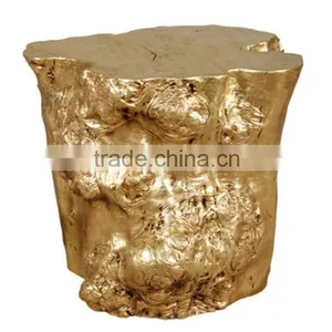 Log Style LIVING ROOM'S STOOL-TABLES Made by Aluminium From India / SILVER CORNER TABLE -STOOL thumbnail-1