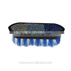 New! Bling Horse Dandy Brush With Rhinestone/blue Gradient Pattern thumbnail-1