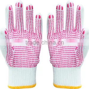 7 Gauge Cotton Gloves Pvc Dots on One Side thumbnail-1