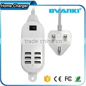 2016 Trending Products 25W 5A 6 Ports Wall Usb Tablet Charger for Mobile Phone for Iphone6 Bulk Buy From China Free Sample Supplier's Choice thumbnail-3