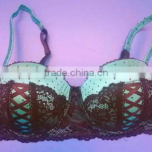Plus Size Satin Bra W/Lace Up, High Quality Bra thumbnail-1