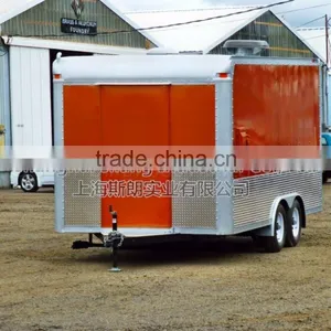 Orange Biaxial Traction Diner Food Truck for Sale Mobile Food Truck Mobile Food Trailer Fast Food Mobile Kitchen Trailer for Sal thumbnail-4