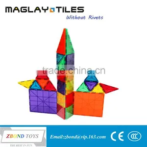 Magnet Building Tiles 60 Piece Set Clear 3D Color for Kids Quality Choice thumbnail-5