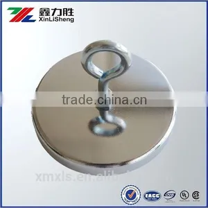 Ferrite 80mm Dia.Magnetic Mount Hook,57lb Chrome Plated thumbnail-1