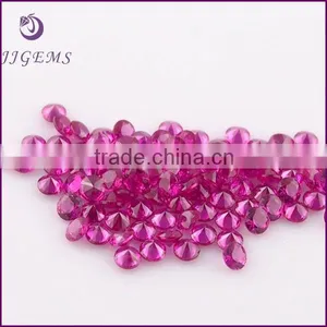 Round Brilliant Cut Loose Synthetic Corundum Ruby Stone thumbnail-1