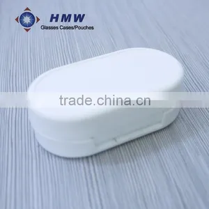 White Plastic Compact Contact Lens Case With Dual Box and Mirror for Eyewear thumbnail-3