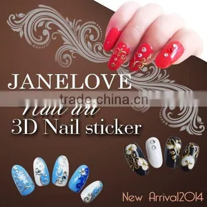 2014 New Gold Color 3d Nail Stickers Nail Art Wraps Wholesale Made in China thumbnail-1