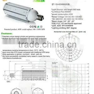 PSE CE RoHS E27/ E26/E40 NEW High Lumens Outdoor Garden Lights Led for Landscape thumbnail-5