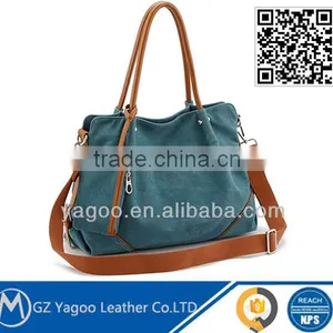 Popular Canvas Material Lady Shoulder Tote Bag Cross Body Bag thumbnail-1