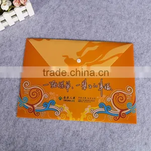 China Manufacturer A4 Plastic File Folder pp Button File Bag Snap Closure Plastic Envelope for Document thumbnail-1