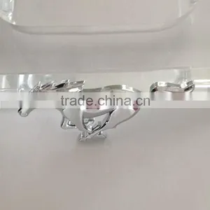 New Style 3D Decoration Chrome Plated Car Horse Sticker thumbnail-5