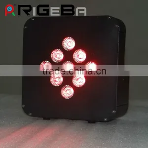 RIGEBA NEW HOT SELLING 9*10W RGB 3 IN 1 Wireless Battery Led Flat Par Can thumbnail-1