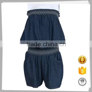 Professional Manufacture High Quality Custom Beautiful Jeans Jumpsuit thumbnail-1