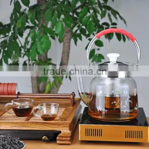 Hot Sale Heat Resistant Clear Glass Coffee Pot With 4/6 Cups thumbnail-3