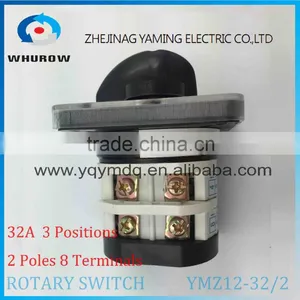 Rotary Switch YMZ12-32/2 Changeover Cam Combination Switch 2 Poles 3 Positions 8 Terminals 32A Ui 690V Sliver Point Contacts thumbnail-4