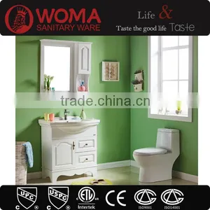 Floor Mount Wooden Cabinet With Mirror Box Combo Bathroom Vanity No.W108 thumbnail-1