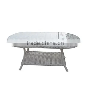 2015 MODERN WHITE COFFEE TABLE WICKER thumbnail-2