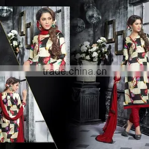 FLORAL PRINT SALWAR KAMEEZ thumbnail-1