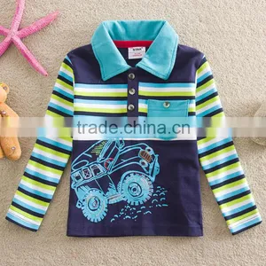 2-6Y (85519#Navy and Gray)OEM Kids Clothing Spring Cotton Boys Polo Shirt Children Cotton Jersey Tops thumbnail-2