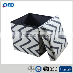 Fabric Folding Ottoman Fancy Small Sitting Stool thumbnail-1