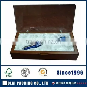 Fancy Brown Single Colour Pen Box Made of Wood thumbnail-1