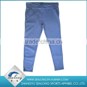 Custom Factory Price Fashion Roman Fabric Blue Pants With Zipper thumbnail-2