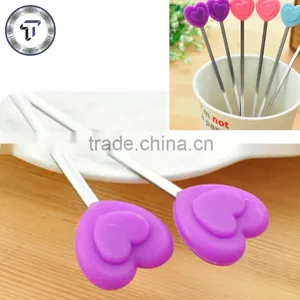 Eco-friendly Heart Shape Silicone Tea Stirrer thumbnail-1