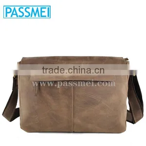 Men Genuine Leather Cowhide Vintage Crossbody Messenger Shoulder Bag thumbnail-2
