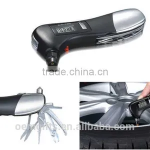Multifunction LED Flashlihght Digital LCD Tire Gauge Car Tire Pressure Gauge With Emergency Tool thumbnail-6