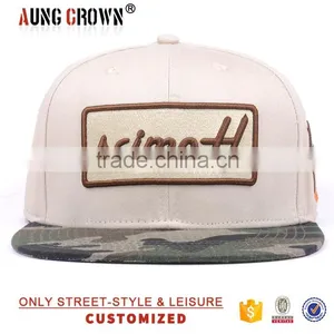 Unique Fashion Wolesale Embroidery Camo Flat Brim Hat Snapback thumbnail-2