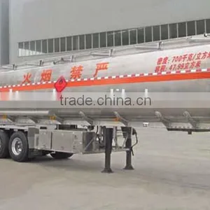 3 Axles 40000L Stainless Steel Fuel Tank Semi Trailer FUWA Axles thumbnail-1