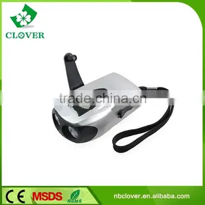 2 LED 40mA Lithium Battery Rechargeable Hand Crank Flashlight Torch thumbnail-4