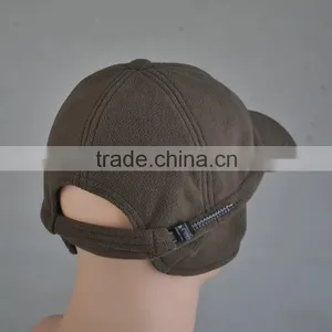 Custom Polar Fleece Earflap Baseball Cap Without Logo thumbnail-2