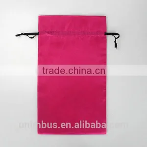Orange High Quality Drawstring Satin Bags Wholesale thumbnail-3