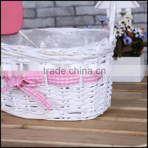 White Cheap Wicker Basket Set thumbnail-5