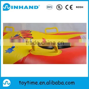ASTM/EN71 Towable Double Yellow Pvc Plastics Inflatable Heavy Duty Snow Tube/ Inflatable Water Ski Snow Sled thumbnail-2