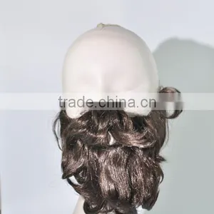 Fashion Short Brown Curls Moustache Synthetic Fack Moustache Santa Wigs N291 thumbnail-2