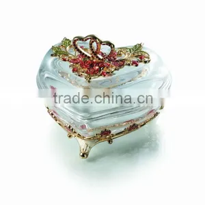 RORO Forever Love Rose Enamel Crystal Glass Enamel Crystal Glass Jewel Box thumbnail-1