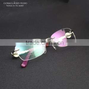 New Super Fancy Fashion Women Famous Brand Design Classic Rimless Eyeglasses Frame Optical Frame Eyewear RM0726 thumbnail-4