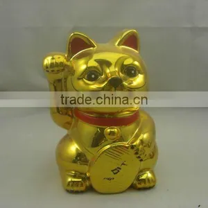 Ceramic Eletroplated Gold Maneki Neko thumbnail-1