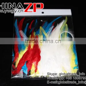 Leading Supplier CHINAZP Bulk Sale Good Quality Cheap Dyed Mix Colors Chicken Rooster Saddle Feathers thumbnail-5