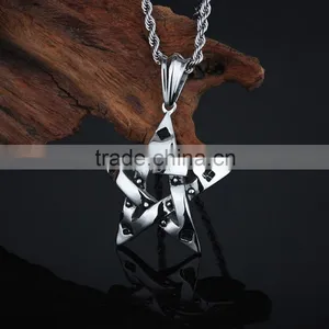 Vintage Jewelry Stainless Steel Fashion Pentagram Pendant thumbnail-1