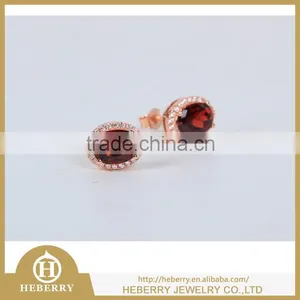 Luxury Red Garnet Stud Earrings Best Gifts to Friend thumbnail-4