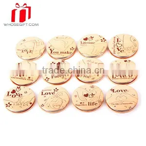 Round Compact Mirror With Star,Suction Round Mirror,Pu Leather Cosmetic Mirror thumbnail-1