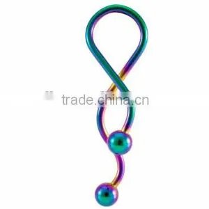 14g Anodized Steel Rainbow Ear Spiral Twister Body Jewelry thumbnail-1
