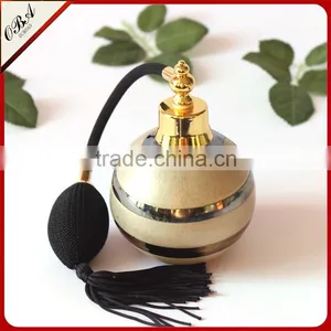 Handmade Luxury European Style Creative Air Bag Golden Glass Perfume Bottle,Round Empty Gasbag Spray Glass Bottle 100ml thumbnail-1
