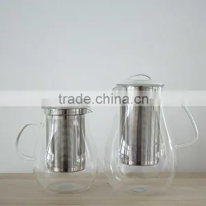 1000ml Glass Water Pot With Stainless Steel Infuser Handmade Glassware N6490 ML Glass thumbnail-2