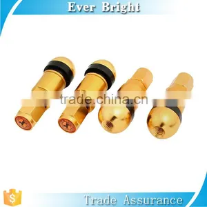 Auto Valve Vehicles Tubeless Plug in Wheel Valve Cap Gold Tone 4PCS thumbnail-1