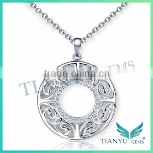 925 Sterling Silver Round Pendants Charms Necklace Jewelry thumbnail-3